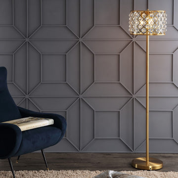 Elizabeth 60" Crystal/Metal LED Floor Lamp - JONATHAN Y